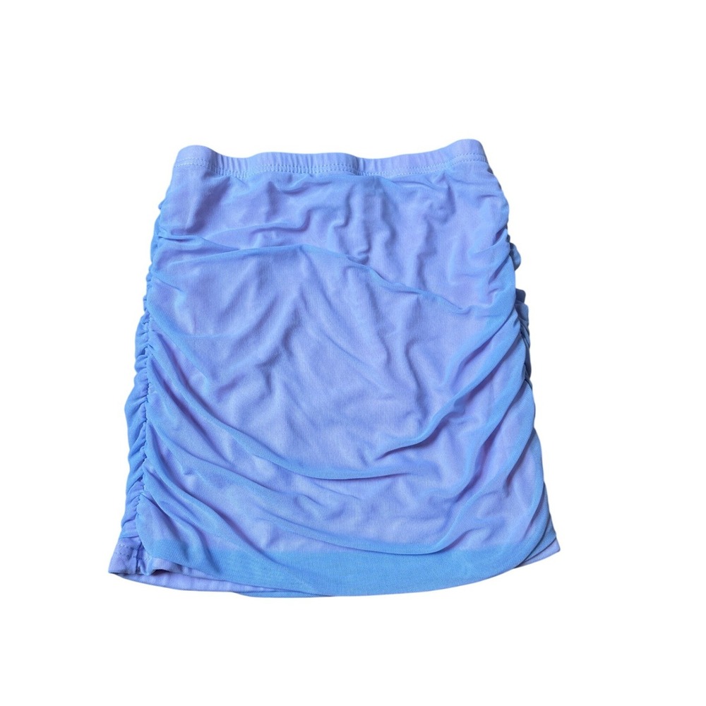 SHEIN Mini Skirt Women Purple Ruched Mesh Bodycon Y2K SIZE S‎